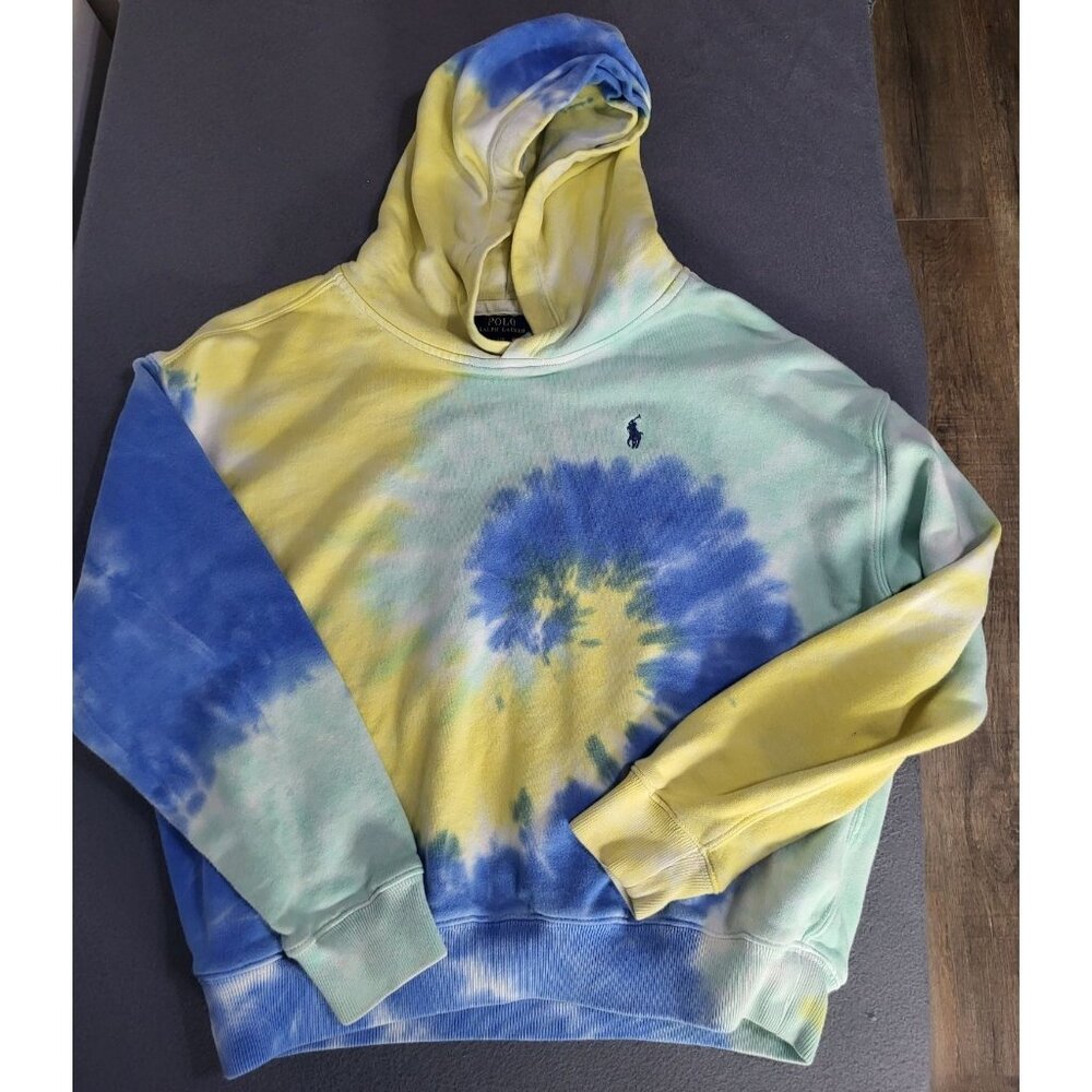 POLO Ralph Lauren Girls LG 12/14 Tie-Dye Swirl Cotton French Terry Hoodie